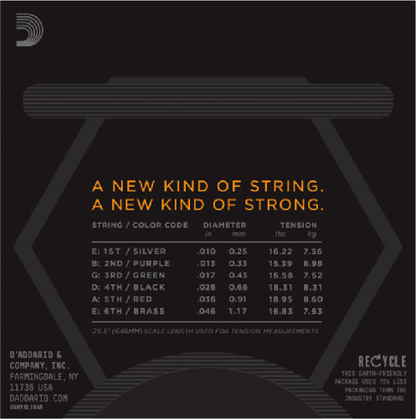 D'Addario Nickel Wound, Regular Light, 10-46 Electric Guitar Strings - 3-PACK