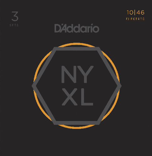 D'Addario Nickel Wound, Regular Light, 10-46 Electric Guitar Strings - 3-PACK