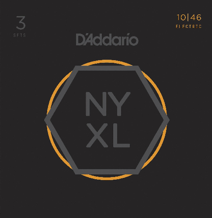 D'Addario Nickel Wound, Regular Light, 10-46 Electric Guitar Strings - 3-PACK