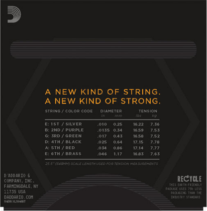 D'Addario  NYXL, Nickel Wound, Balanced TENSION, 10-46 Electric Guitar Strings