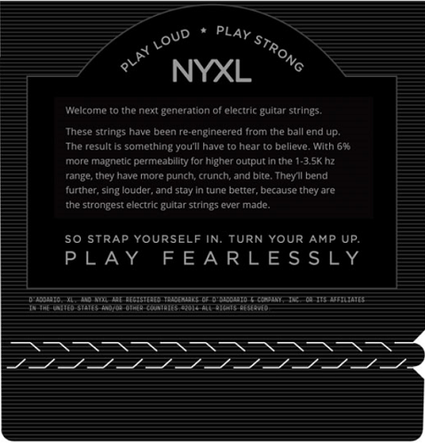D'Addario  NYXL, Nickel Wound, Balanced TENSION, 10-46 Electric Guitar Strings