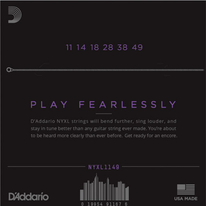 D'Addario Nickel Wound, Medium, 11-49 Electric Guitar Strings - NYXL1149 3-PACK