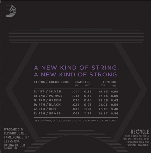 D'Addario Nickel Wound, Medium, 11-49 Electric Guitar Strings - NYXL1149 3-PACK