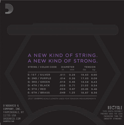 D'Addario Nickel Wound, Medium, 11-49 Electric Guitar Strings - NYXL1149 3-PACK