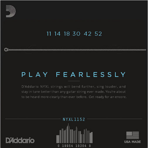 D'Addario Nickel Wound, Medium Top/ Heavy Bottom, 11-52 Electric Guitar Strings