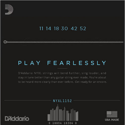 D'Addario Nickel Wound, Medium Top/ Heavy Bottom, 11-52 Electric Guitar Strings