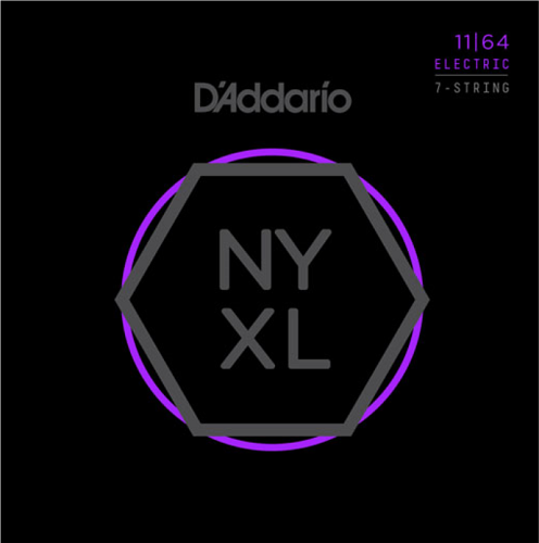 D'Addario Nickel Wound, 7-String, Medium, 11-64 Electric Guitar Strings