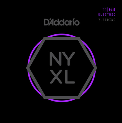 D'Addario Nickel Wound, 7-String, Medium, 11-64 Electric Guitar Strings