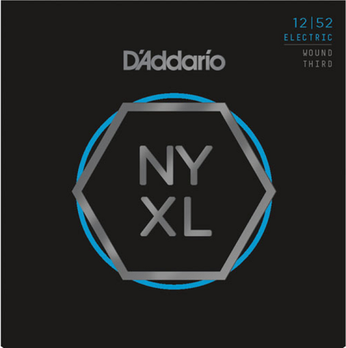D'Addario Nickel Wound, Light Wound 3RD, 12-52  Electric Guitar Strings