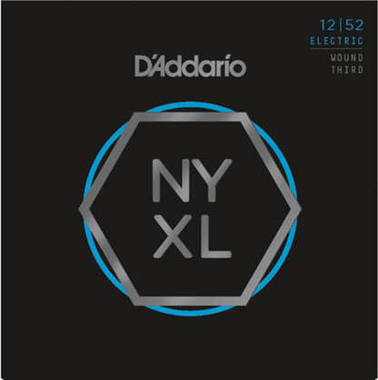 D'Addario Nickel Wound, Light Wound 3RD, 12-52  Electric Guitar Strings