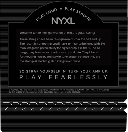 D'Addario Nickel Wound, Light Wound 3RD, 12-52  Electric Guitar Strings