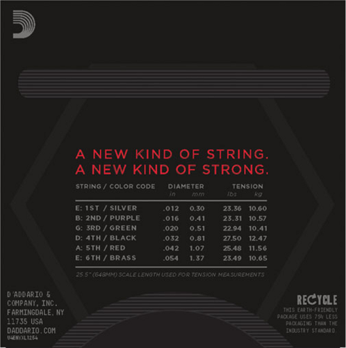 D'Addario Nickel Wound, Heavy, 12-54 Electric Guitar Strings