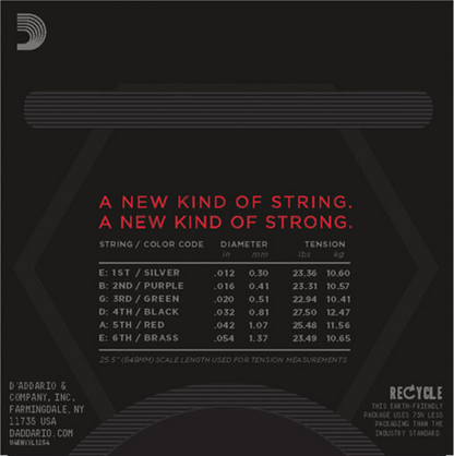 D'Addario Nickel Wound, Heavy, 12-54 Electric Guitar Strings