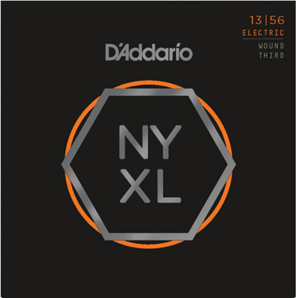 D'Addario Nickel Wound, Medium Wound 3RD, 13-56,  Electic Guitar Strings NYXL1356W