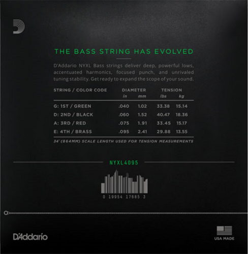 D'Addario Long Scale, Super Light, 40-95 Bass Guitar Strings
