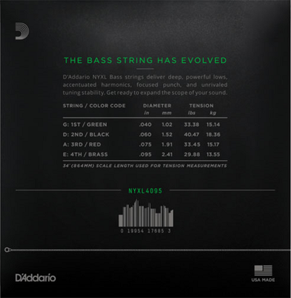 D'Addario Long Scale, Super Light, 40-95 Bass Guitar Strings
