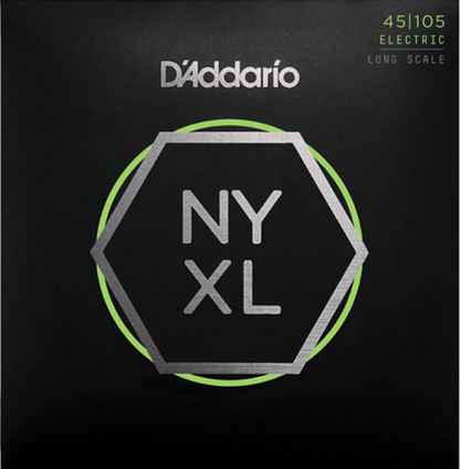 D'Addario Long Scale, Light Top/Medium Bottom, 45-105 Bass Guitar Strings