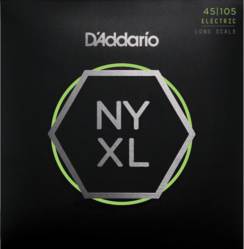 D'Addario Long Scale, Light Top/Medium Bottom, 45-105 Bass Guitar Strings