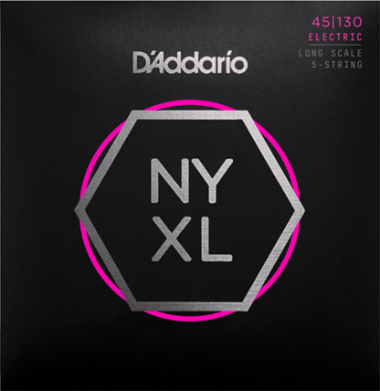 D'Addario Long Scale, Regular Light 5-String,  45-130  Bass Guitar Strings