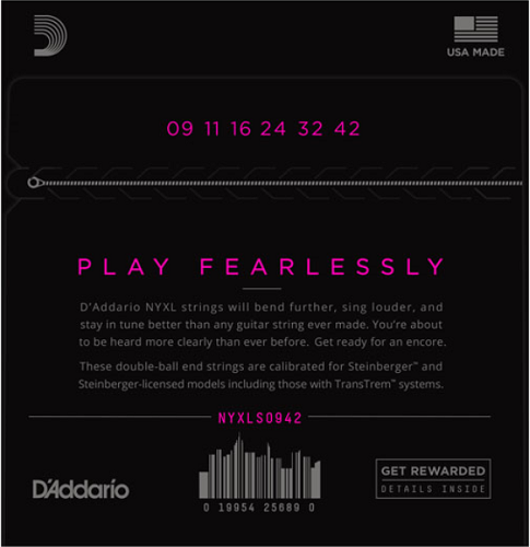 D'Addario NYXL Nickel Wound, Super Light, Double Ball END, 09-42 Electric Guitar Strings