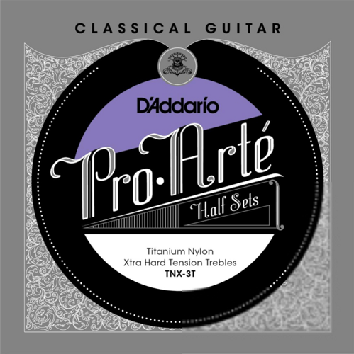 D'Addario  Pro-Arte Titanium Nylon Treble, Extra Hard Tension Half Set Classical Guitar Strings