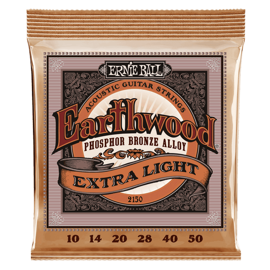 Ernie Ball Earthwood Extra Light Phosphor Bronze Acoustic Guitar Strings - 10-50 Gauge - 2150