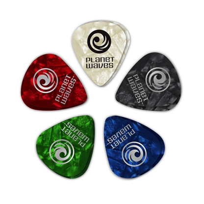 D'Addario Planet Assorted Pearl Celluloid Waves Guitar Pick - 10 Packs