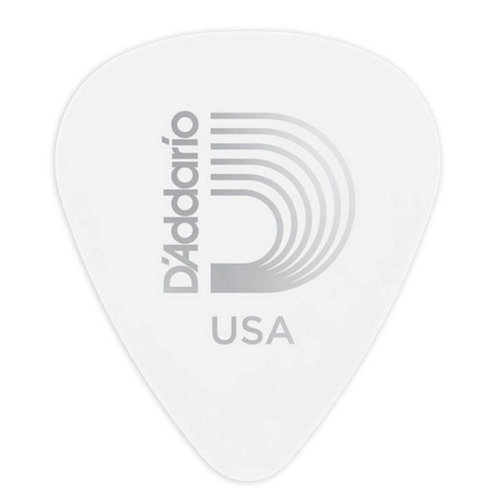 D'Addario Planet Waves White-Color Celluloid Guitar Picks - 25 Pk
