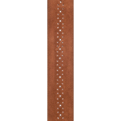 D'Addario Planet Waves Vented Leather Strap W/ Camel Suede Rosette