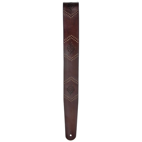 D'Addario Planet Waves Brown Embossed Studs Leather Strap