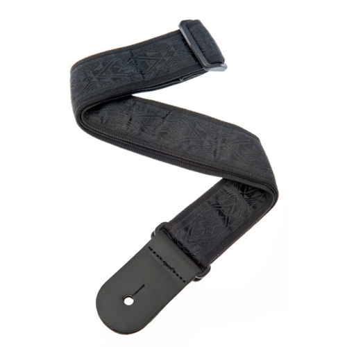 D'Addario  Planet Waves Woven Guitar STRAP, Black Satin