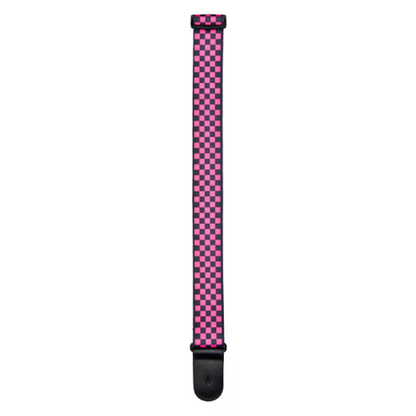 D'Addario Planet Waves PINK/BLACK Checker Woven Guitar Strap