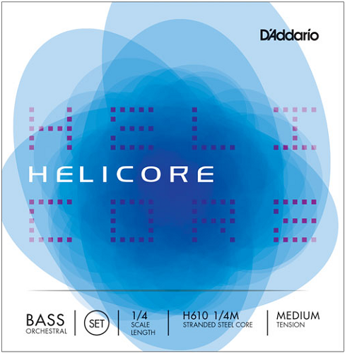 D'Addario  Helicore Orchestral Bass String SET, 1/4 Scale, Medium Tension