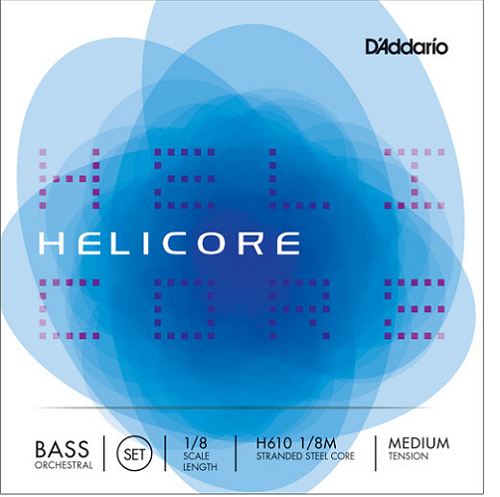 D'Addario  Helicore Orchestral Bass String SET, 1/8 Scale, Medium Tension