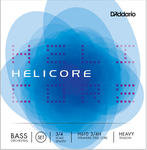 D'Addario Helicore Orchestral Bass String SET, 3/4 Scale, Heavy Tension