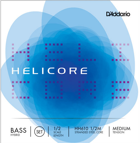 D'Addario Helicore Hybrid Bass String SET, 1/2 Scale, Medium Tension