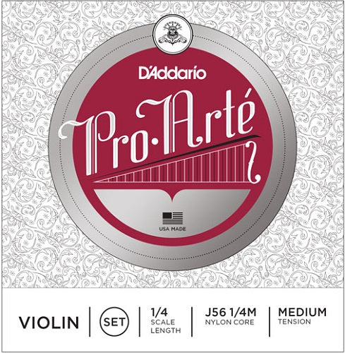 D'Addario  Pro-Arte Violin String SET, 1/4 Scale, Medium Tension