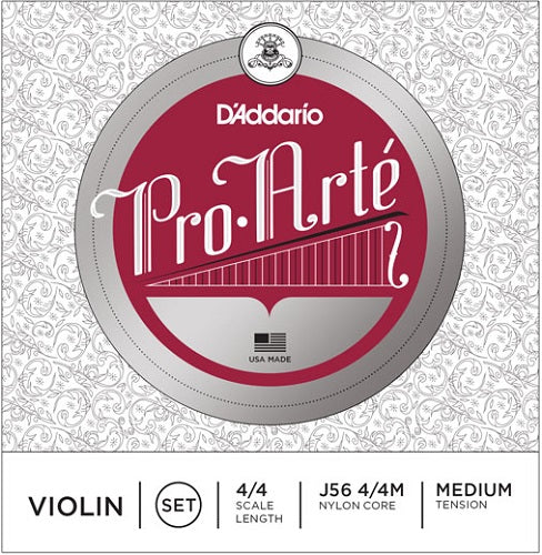 D'Addario Pro-Arte Violin String SET, 4/4 Scale, Medium Tension