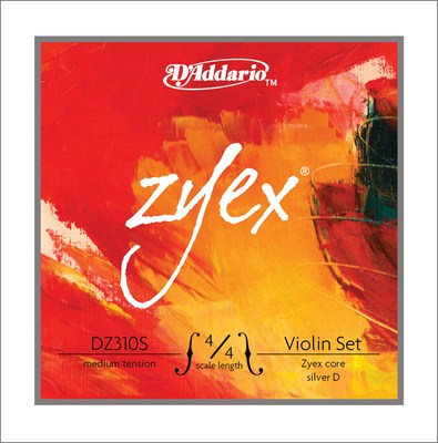 D'Addario  Zyex Violin String SET, 4/4 Scale, Silver D String