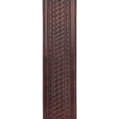 D'Addario Planet Waves Brown Embossed Weave Leather Guitar Strap