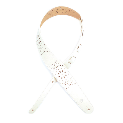D'Addario  Planet Waves Perforated White Leather Guitar Strap