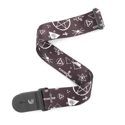 D'Addario Planet Waves Black and White Mixed Symbols Woven Guitar Strap