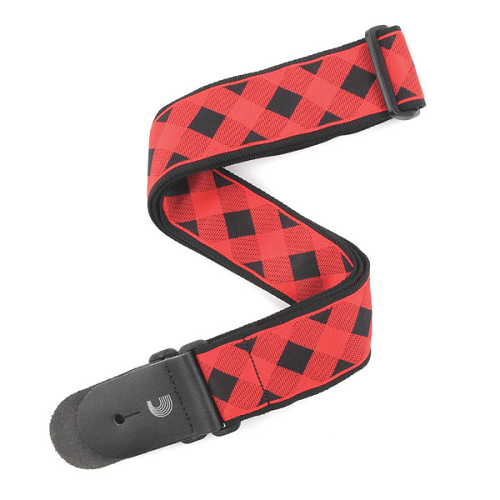 D'Addario Planet Waves Americana Woven Buffalo Check Red Guitar Strap