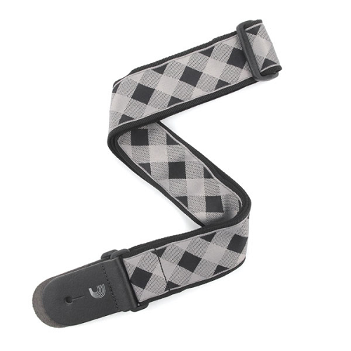 D'Addario Planet Waves Americana Woven Buffalo Check-Grey Guitar Strap