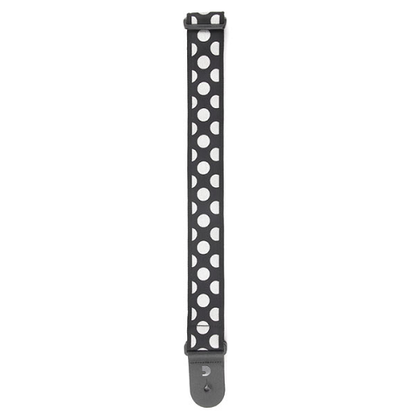 D'Addario Planet Waves Black W/ Silver Large Polka Dots Woven Guitar Strap