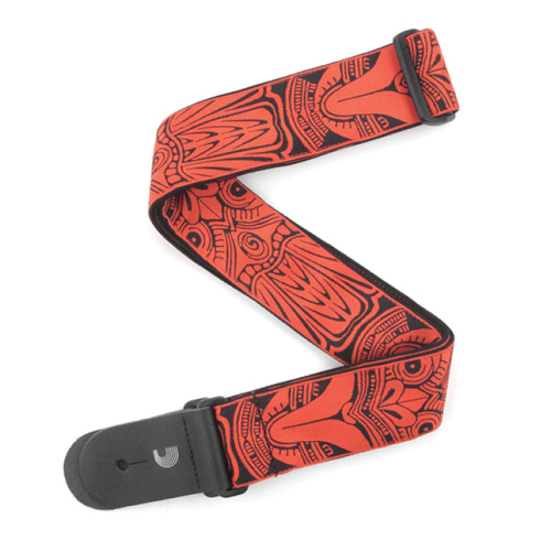 D'Addario Planet Waves Red Tiki Mask Woven Guitar Strap