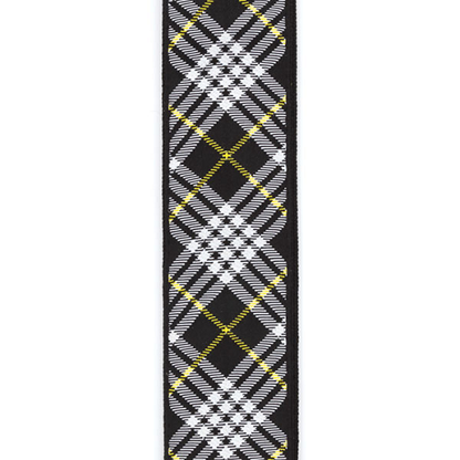 D'Addario Planet Waves Americana Woven Tartan - BLACK, White & Yellow Guitar Strap