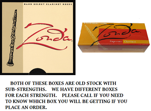Zonda Bb Clarinet Reeds - 5 Per Box - Hard Strengths