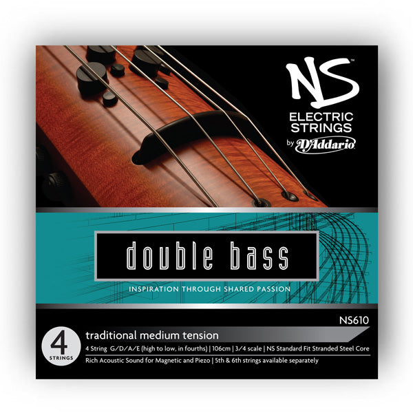 D'Addario  NS Electric Traditional Double Bass String SET, 3/4 Scale, Medium Tension