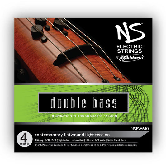 D'Addario  NS Electric Contemporary Double Bass String SET, 3/4 Scale, Medium Tension